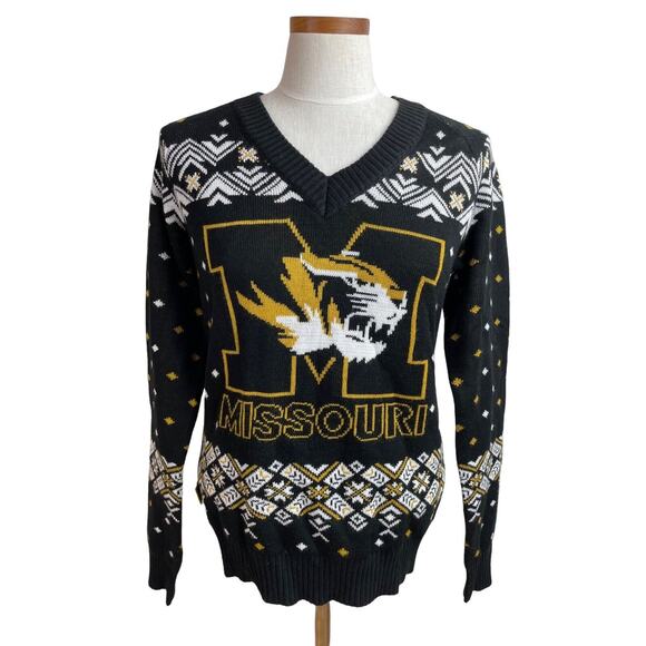 Missouri Tigers Campus Specialties Sweater Medium Christmas Black Gold White M - Picture 9 of 9